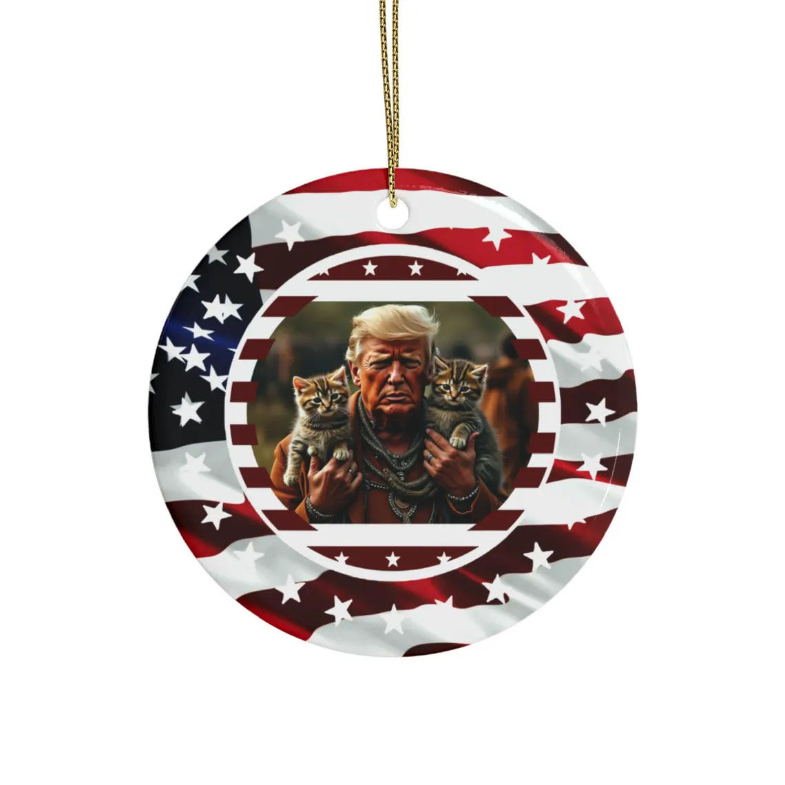 Cats for Trump Ceramic Christmas Ornament