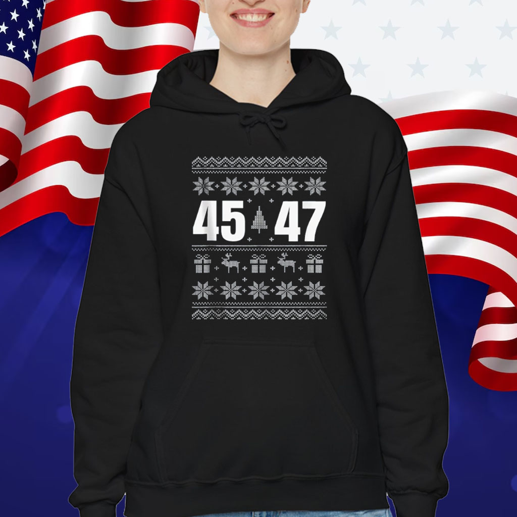 Ugly Sweater Christmas Matching Trump 2024 45 47 T-Shirt