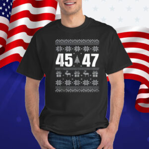 Ugly Sweater Christmas Matching Trump 2024 45 47 T-Shirt
