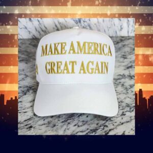 White & Gold Make America Great Again Donald Trump 2024 Hat