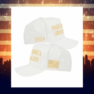 White & Gold Make America Great Again Donald Trump 2024 Hat