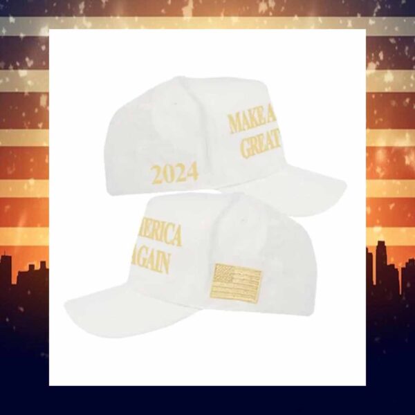 White & Gold Make America Great Again Donald Trump 2024 Hat