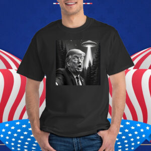 Funny Graphic Trump Selfie with UFOs Weird Shirt