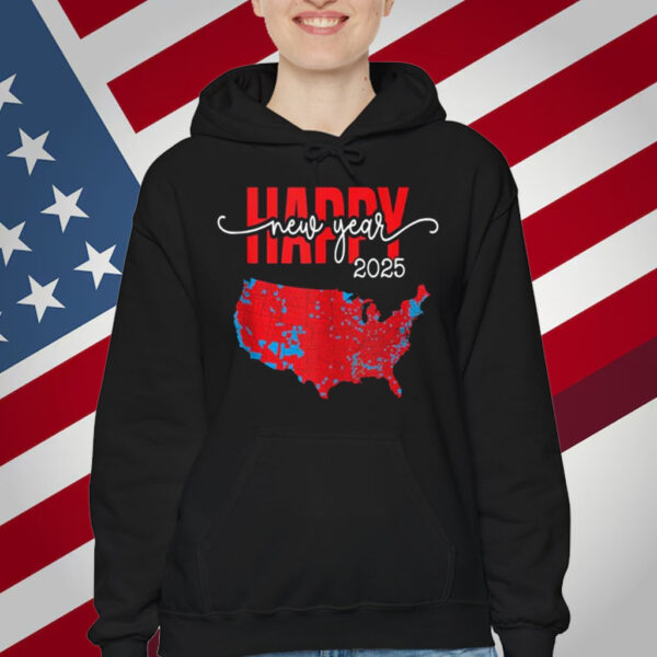 Happy New Year 2025 USA Election 2024 Red Map Trump Fans T-Shirt
