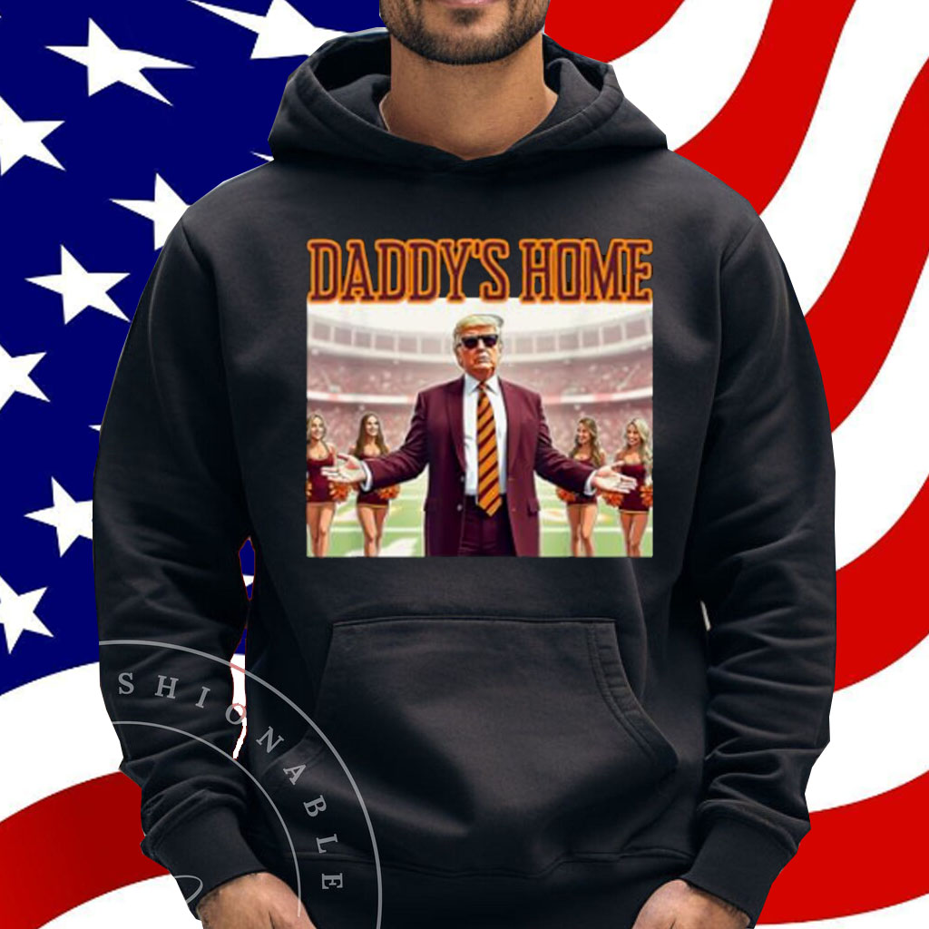 Trump Daddys Home Football Orange and Maroon MAGA Collegiate T-Shirt