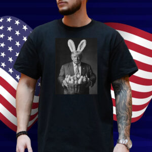 Trump In Easter Bunny Costume Easter Egg Basket T-Shirt