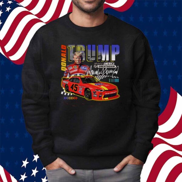 Make America Great Again Racing Trump Race car USA Funny Shirt