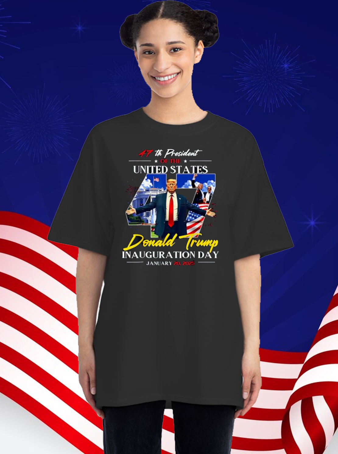 President Donald Trump Inauguration Day 2025 47Th Usa Flag T-Shirt