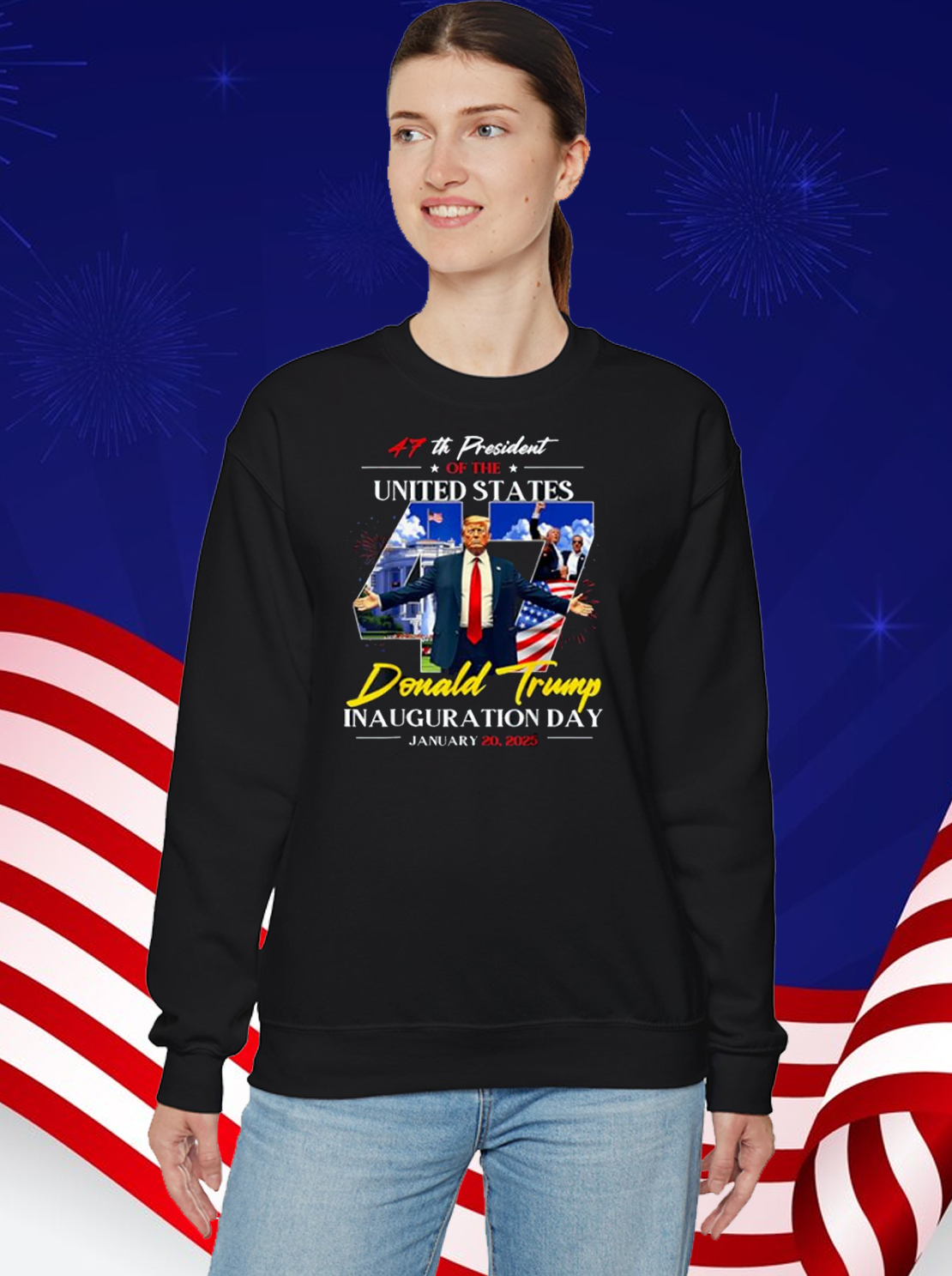 President Donald Trump Inauguration Day 2025 47Th Usa Flag T-Shirt