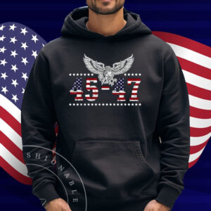Trump 2024 President 45 and 47 American Flag Trump 2024 T-Shirt