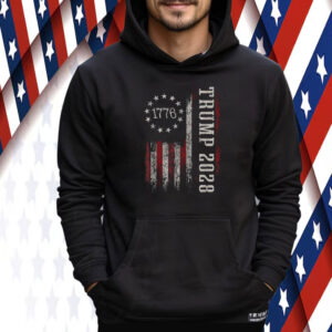 Donald Trump 2028 President American Flag Tee Shirt