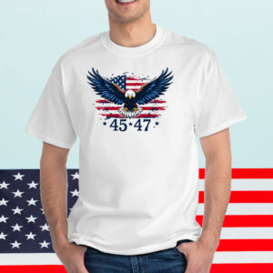 Trump 45-47 MAGA US Flag T-Shirt