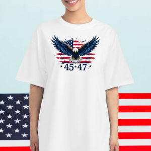 Trump 45-47 MAGA US Flag T-Shirt