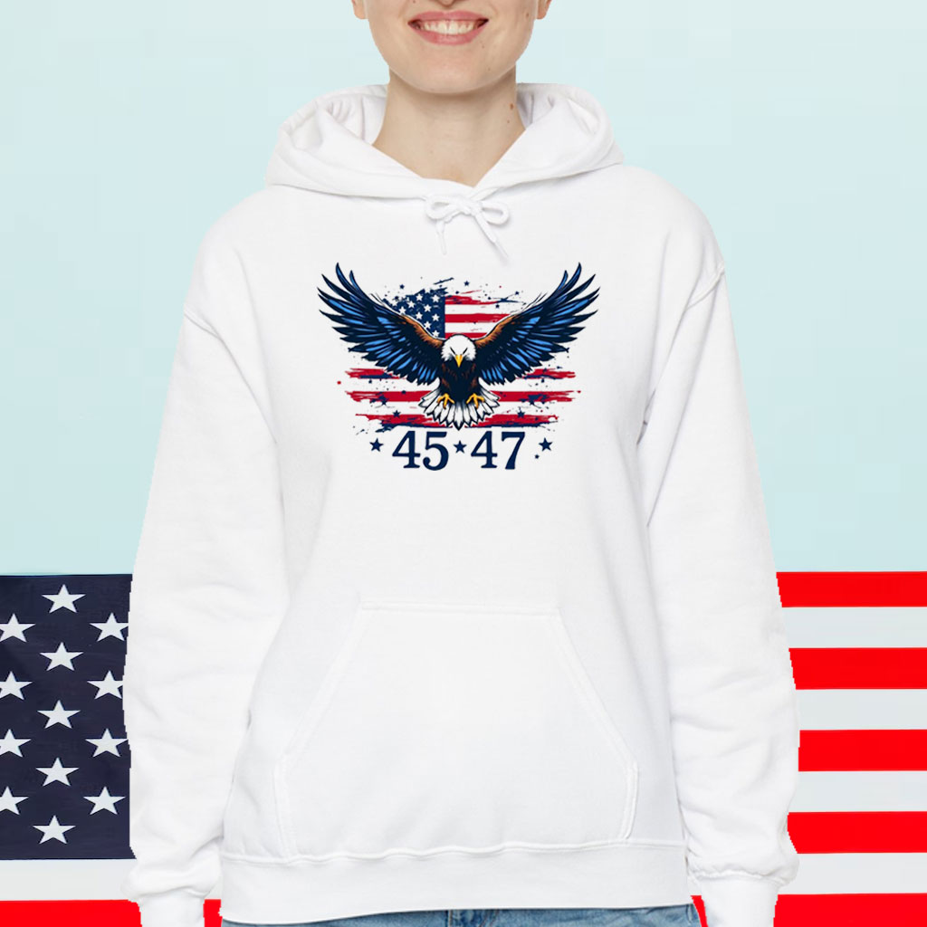 Trump 45-47 MAGA US Flag T-Shirt