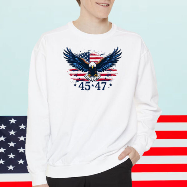 Trump 45-47 MAGA US Flag T-Shirt